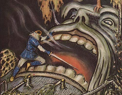 Фото картины Аксели Галлен-Каллела «Вяйнямёйнен требует слов от Антеро Випунена»