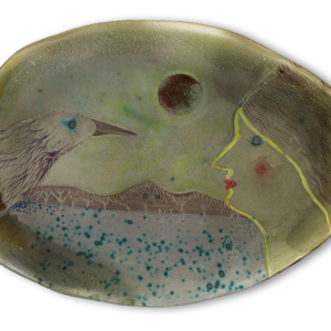 Taidelautanen Ilmatar ja sotka (keramiikka)